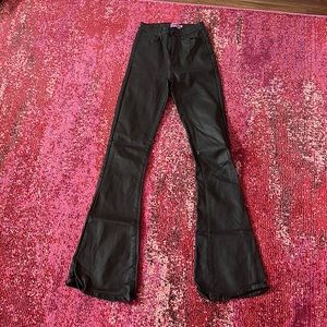 Edikted Luna flare boot cut faux leather pants